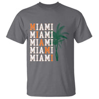 Miami Pride Palm Tree Graphic T Shirt Orange and Green Tropical City Vibes