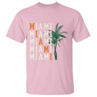 Miami Pride Palm Tree Graphic T Shirt Orange and Green Tropical City Vibes