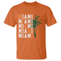 Miami Pride Palm Tree Graphic T Shirt Orange and Green Tropical City Vibes