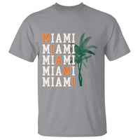 Miami Pride Palm Tree Graphic T Shirt Orange and Green Tropical City Vibes