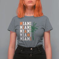 Miami Pride Palm Tree Graphic T Shirt For Women Orange and Green Tropical City Vibes