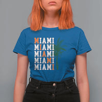 Miami Pride Palm Tree Graphic T Shirt For Women Orange and Green Tropical City Vibes