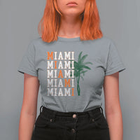 Miami Pride Palm Tree Graphic T Shirt For Women Orange and Green Tropical City Vibes