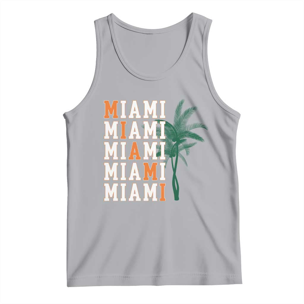 Miami Pride Palm Tree Graphic Tank Top Orange and Green Tropical City Vibes