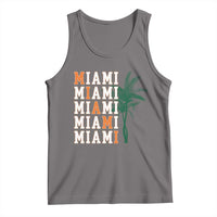 Miami Pride Palm Tree Graphic Tank Top Orange and Green Tropical City Vibes