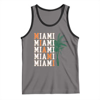 Miami Pride Palm Tree Graphic Tank Top Orange and Green Tropical City Vibes