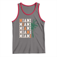 Miami Pride Palm Tree Graphic Tank Top Orange and Green Tropical City Vibes