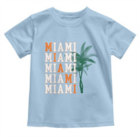 Miami Pride Palm Tree Graphic Toddler T Shirt Orange and Green Tropical City Vibes
