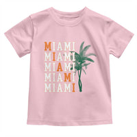 Miami Pride Palm Tree Graphic Toddler T Shirt Orange and Green Tropical City Vibes