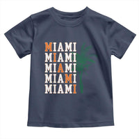 Miami Pride Palm Tree Graphic Toddler T Shirt Orange and Green Tropical City Vibes