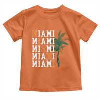 Miami Pride Palm Tree Graphic Toddler T Shirt Orange and Green Tropical City Vibes