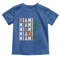 Miami Pride Palm Tree Graphic Toddler T Shirt Orange and Green Tropical City Vibes