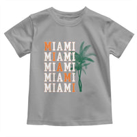 Miami Pride Palm Tree Graphic Toddler T Shirt Orange and Green Tropical City Vibes