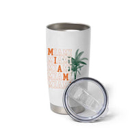 Miami Pride Palm Tree Graphic Tumbler Cup Orange and Green Tropical City Vibes