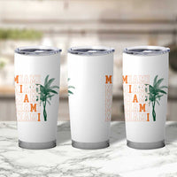 Miami Pride Palm Tree Graphic Tumbler Cup Orange and Green Tropical City Vibes