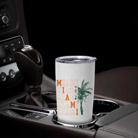 Miami Pride Palm Tree Graphic Tumbler Cup Orange and Green Tropical City Vibes