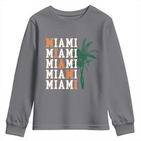 Miami Pride Palm Tree Graphic Youth Sweatshirt Orange and Green Tropical City Vibes