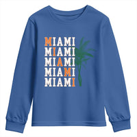 Miami Pride Palm Tree Graphic Youth Sweatshirt Orange and Green Tropical City Vibes