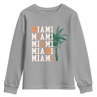 Miami Pride Palm Tree Graphic Youth Sweatshirt Orange and Green Tropical City Vibes