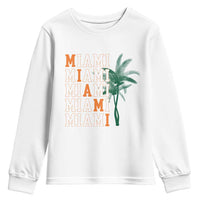 Miami Pride Palm Tree Graphic Youth Sweatshirt Orange and Green Tropical City Vibes