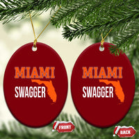 Miami Swagger Pride Ceramic Ornament Florida State Map Local Love