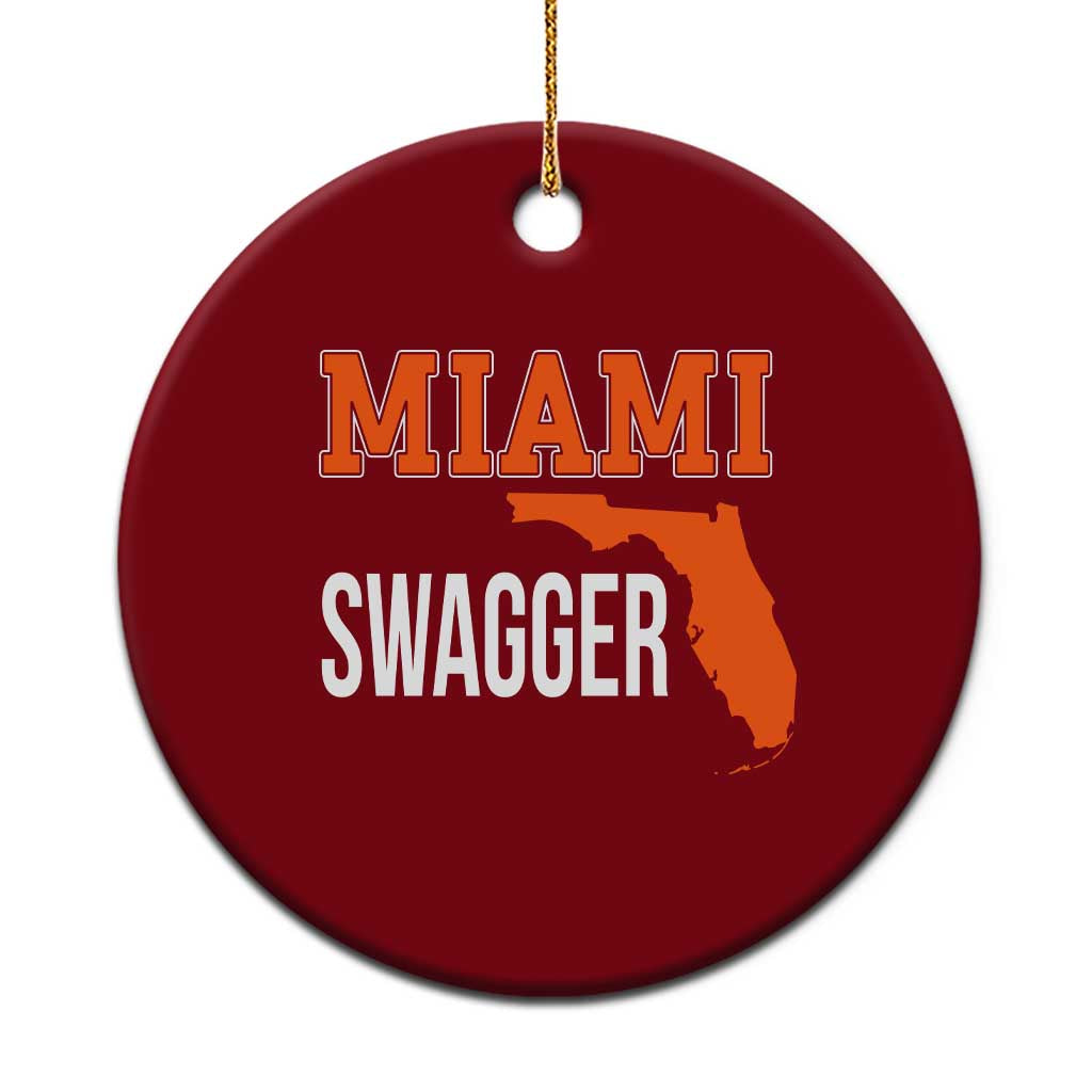 Miami Swagger Pride Ceramic Ornament Florida State Map Local Love