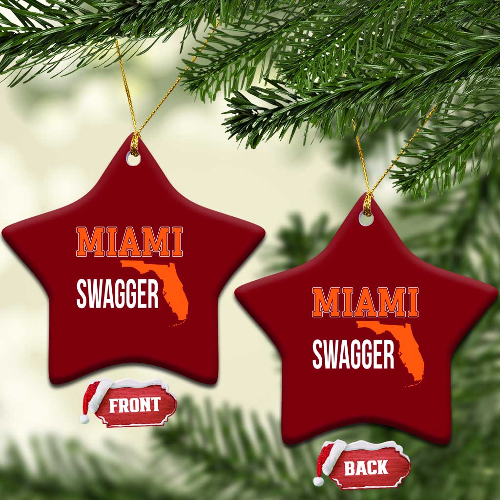 Miami Swagger Pride Ceramic Ornament Florida State Map Local Love