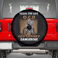 Biker Skeleton Spare Tire Cover I've Got OCD Old Cranky Dangerous Dirt Bike Motorcross