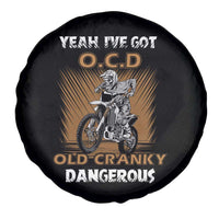 Biker Skeleton Spare Tire Cover I've Got OCD Old Cranky Dangerous Dirt Bike Motorcross