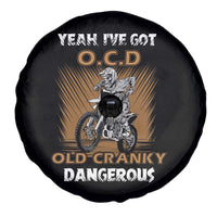 Biker Skeleton Spare Tire Cover I've Got OCD Old Cranky Dangerous Dirt Bike Motorcross