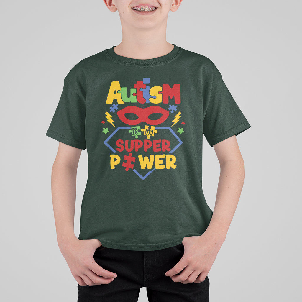 Autism Is My Superpower Autism Awareness Autism Acceptance Kid T-Shirt - Wonder Print Shop