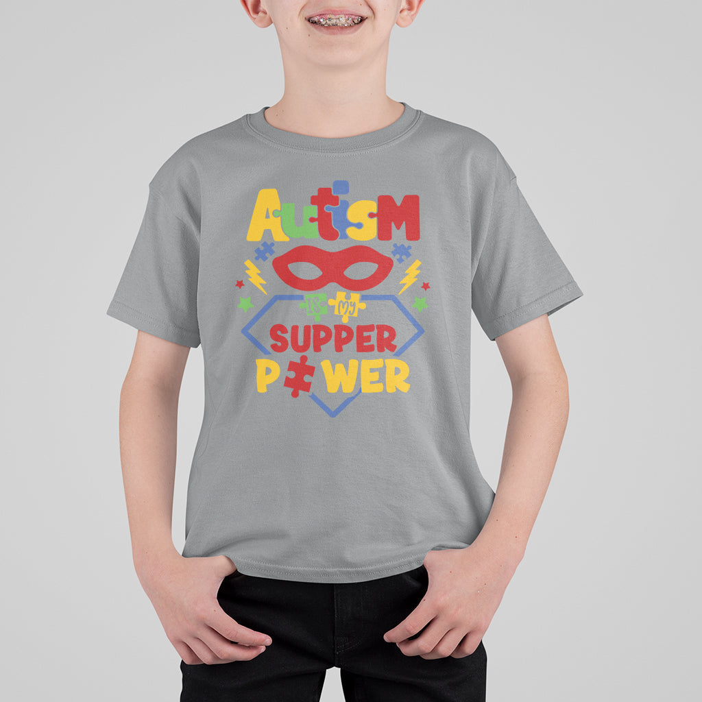 Autism Is My Superpower Autism Awareness Autism Acceptance Kid T-Shirt - Wonder Print Shop