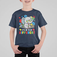 Autism Awareness Acceptance It's Ok To Be Different Elephant Kid T-Shirt - Wonder Print Shop