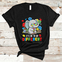 Autism Awareness Acceptance It's Ok To Be Different Elephant T-Shirt - Wonder Print Shop