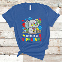 Autism Awareness Acceptance It's Ok To Be Different Elephant T-Shirt - Wonder Print Shop