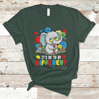 Autism Awareness Acceptance It's Ok To Be Different Elephant T-Shirt - Wonder Print Shop