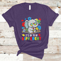Autism Awareness Acceptance It's Ok To Be Different Elephant T-Shirt - Wonder Print Shop
