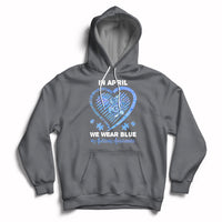 We Wear Blue Autism Awareness Support Be Kind Blue Heart Hoodie - Wonder Print Shop