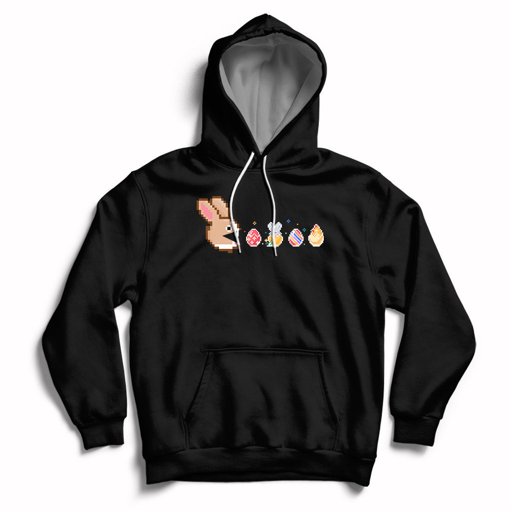 Easter Bunny Eating Eggs Happy Easter Egg Hunting Gaming Hoodie - Wonder Print Shop