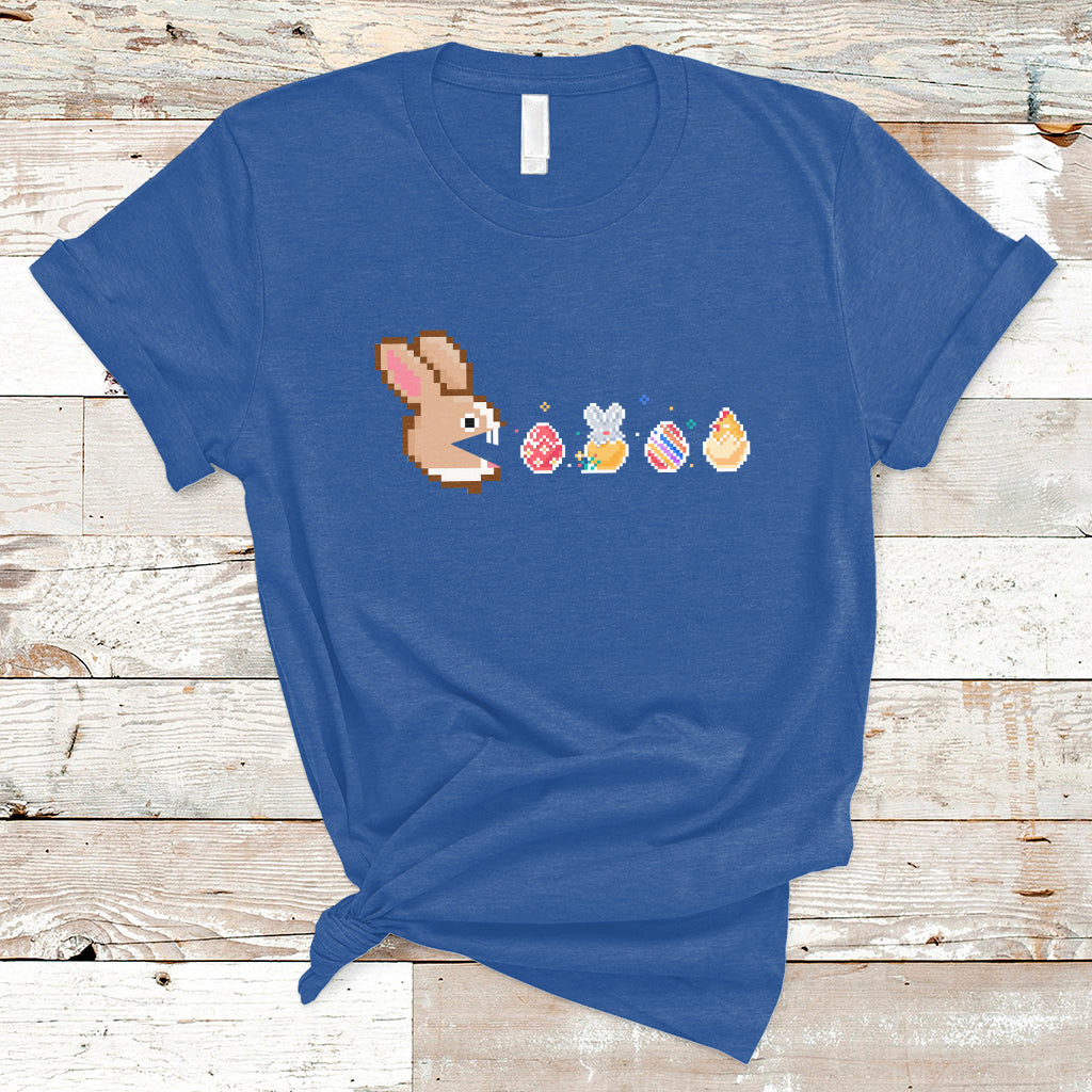 Easter Bunny Eating Eggs Happy Easter Egg Hunting Gaming T-Shirt - Wonder Print Shop