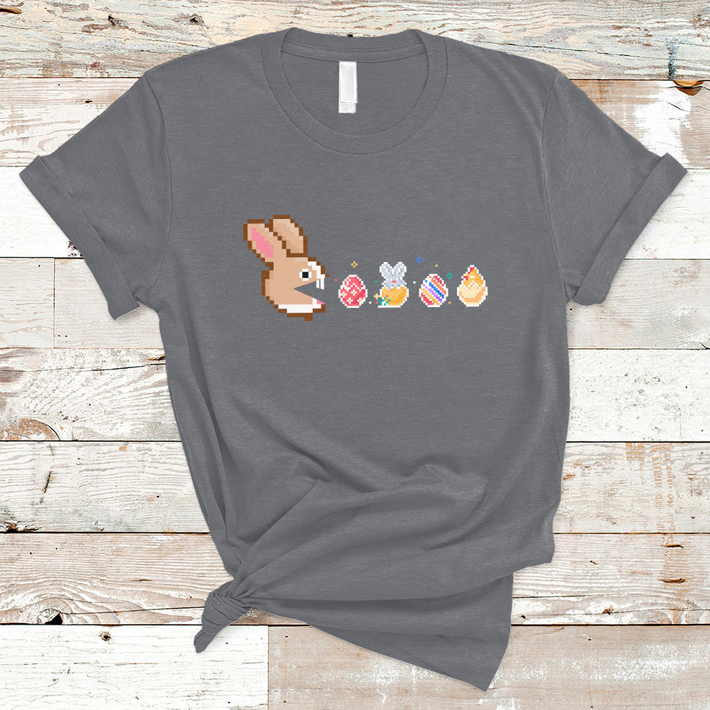 Easter Bunny Eating Eggs Happy Easter Egg Hunting Gaming T-Shirt - Wonder Print Shop