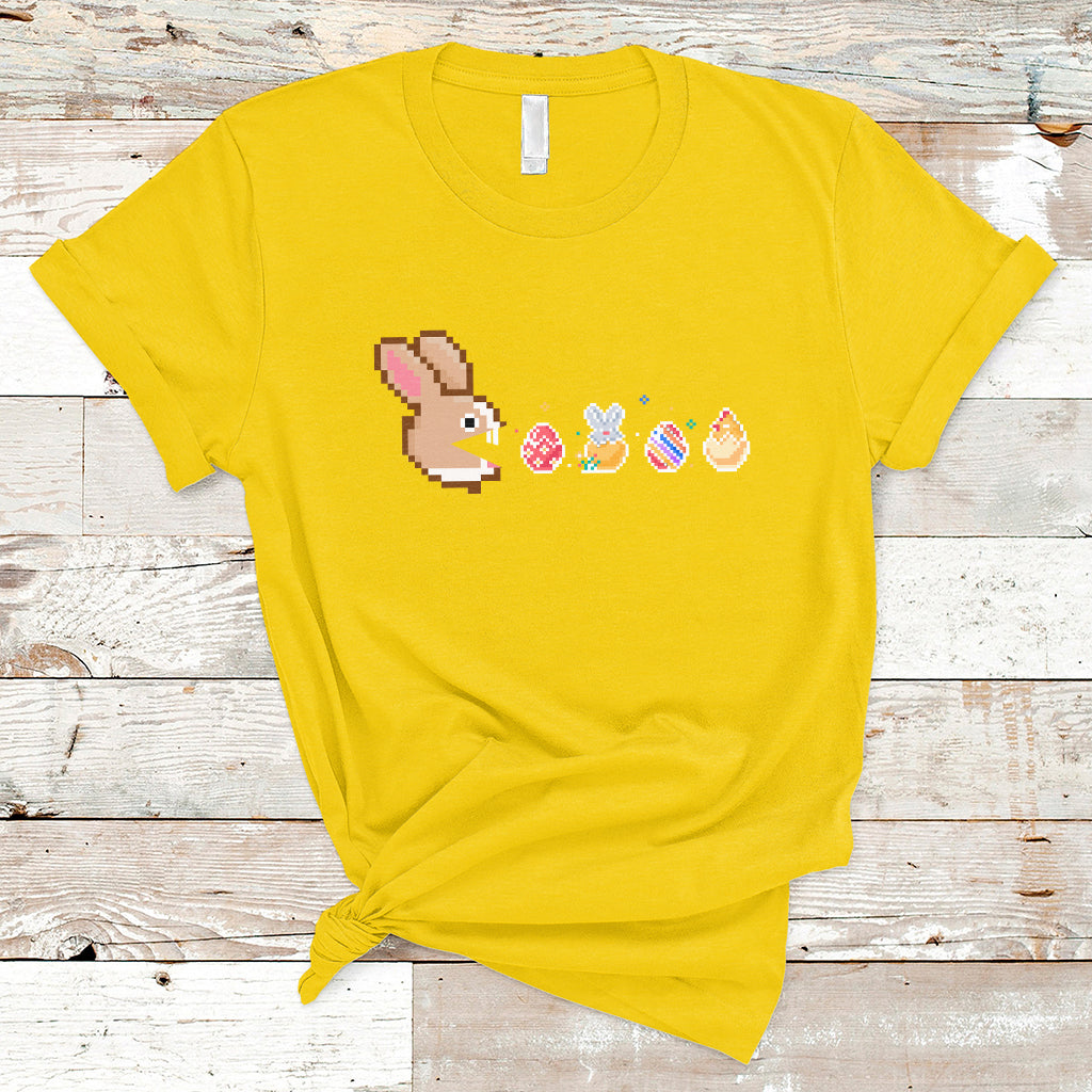 Easter Bunny Eating Eggs Happy Easter Egg Hunting Gaming T-Shirt - Wonder Print Shop