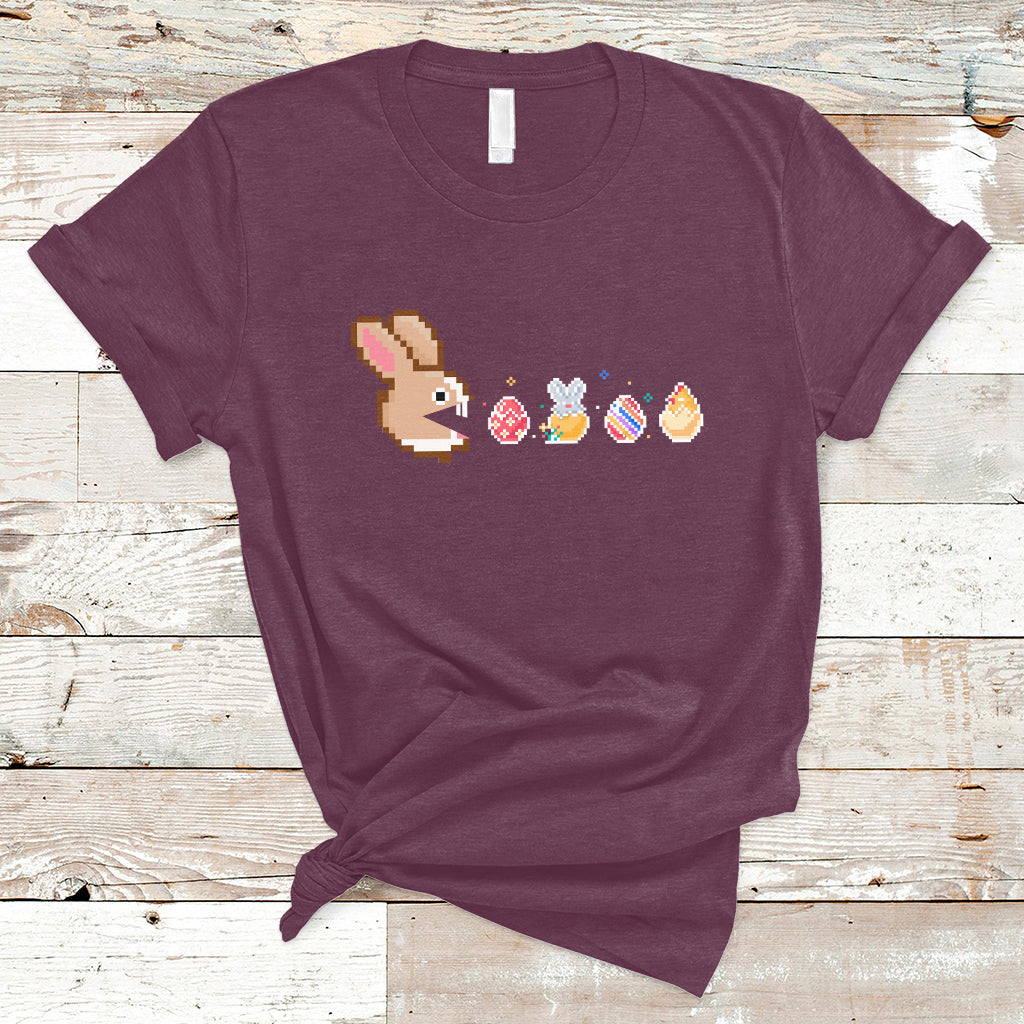 Easter Bunny Eating Eggs Happy Easter Egg Hunting Gaming T-Shirt - Wonder Print Shop