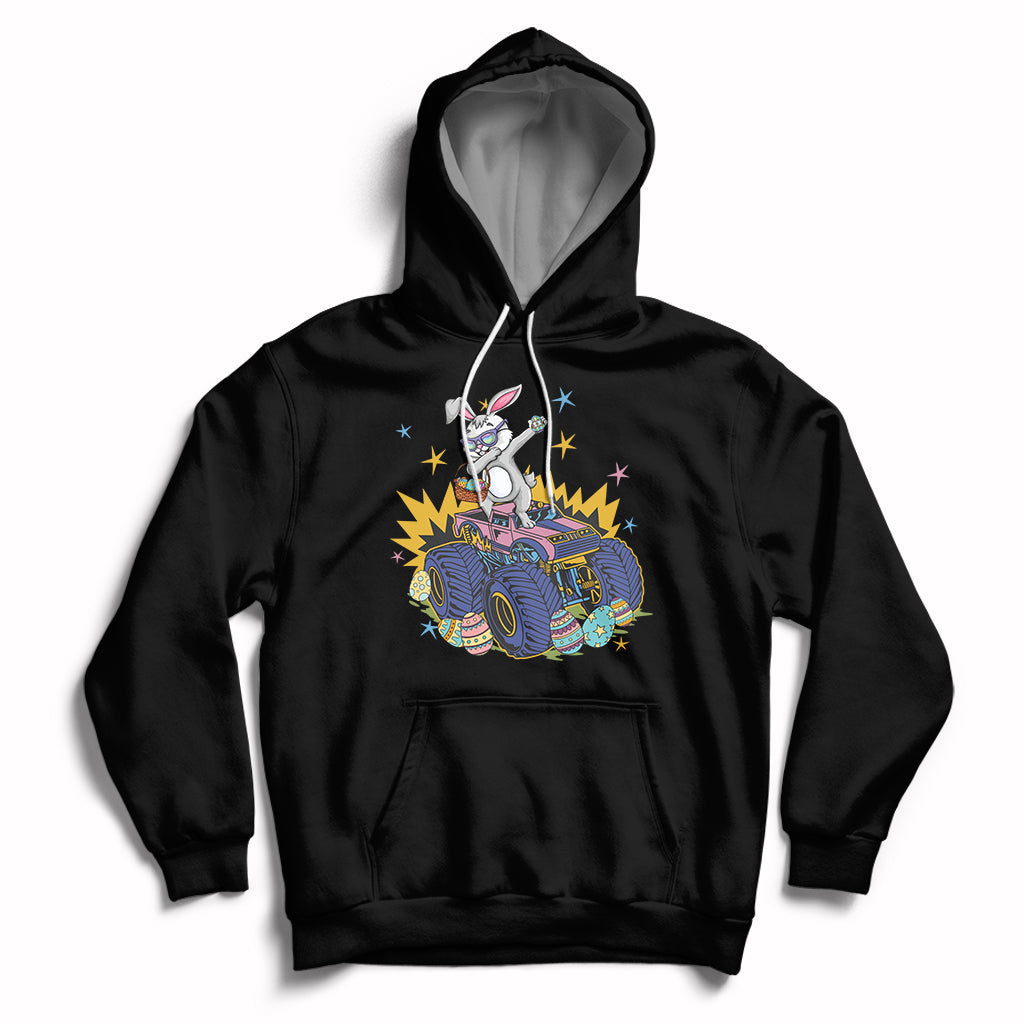 Dabbing Bunny Happy Easter Monster Truck Lovers Hoodie - Wonder Print Shop