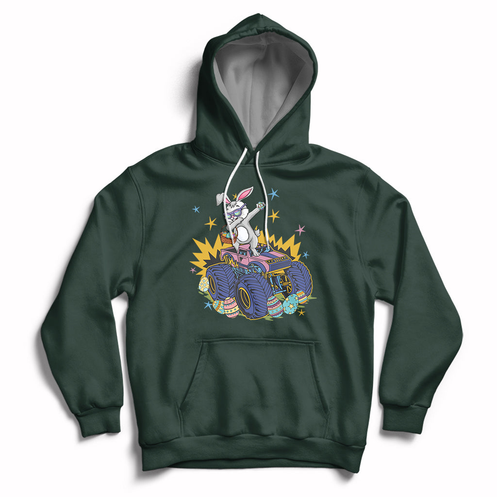 Dabbing Bunny Happy Easter Monster Truck Lovers Hoodie - Wonder Print Shop