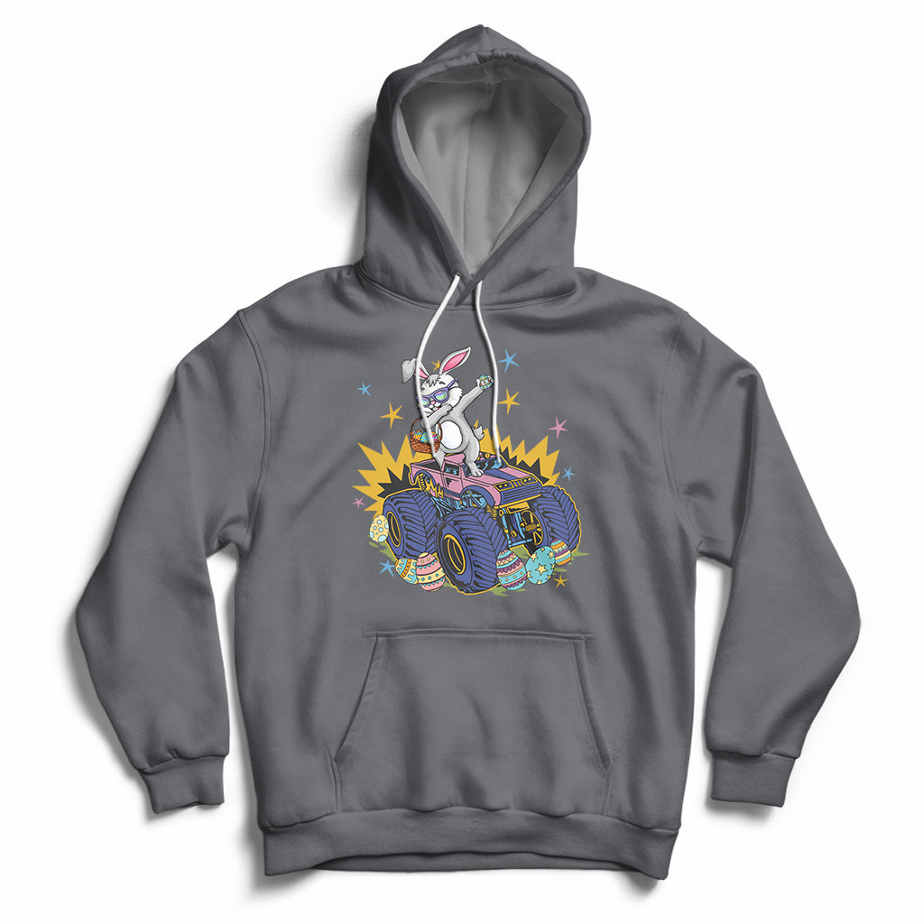 Dabbing Bunny Happy Easter Monster Truck Lovers Hoodie - Wonder Print Shop