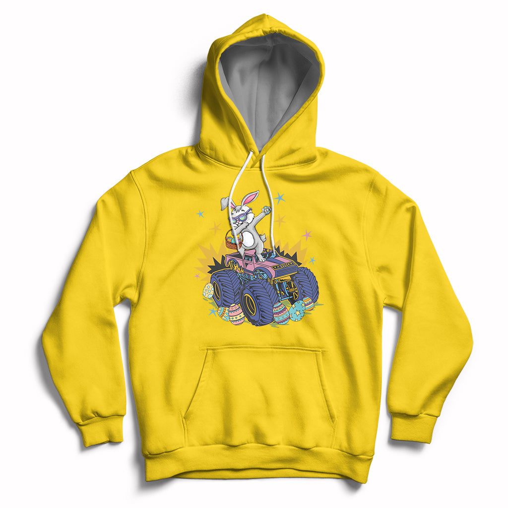 Dabbing Bunny Happy Easter Monster Truck Lovers Hoodie - Wonder Print Shop