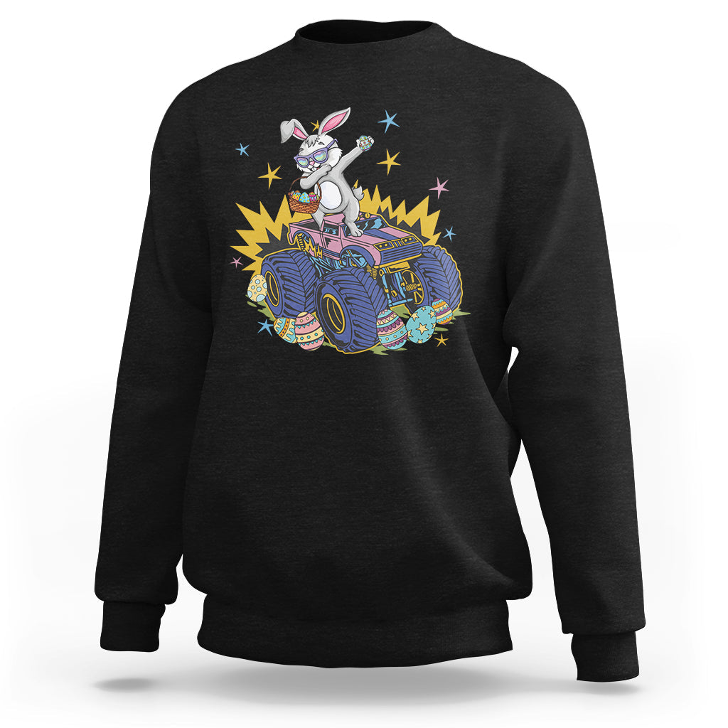 Dabbing Bunny Happy Easter Monster Truck Lovers Sweatshirt - Wonder Print Shop