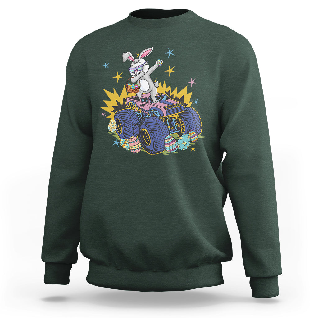 Dabbing Bunny Happy Easter Monster Truck Lovers Sweatshirt - Wonder Print Shop