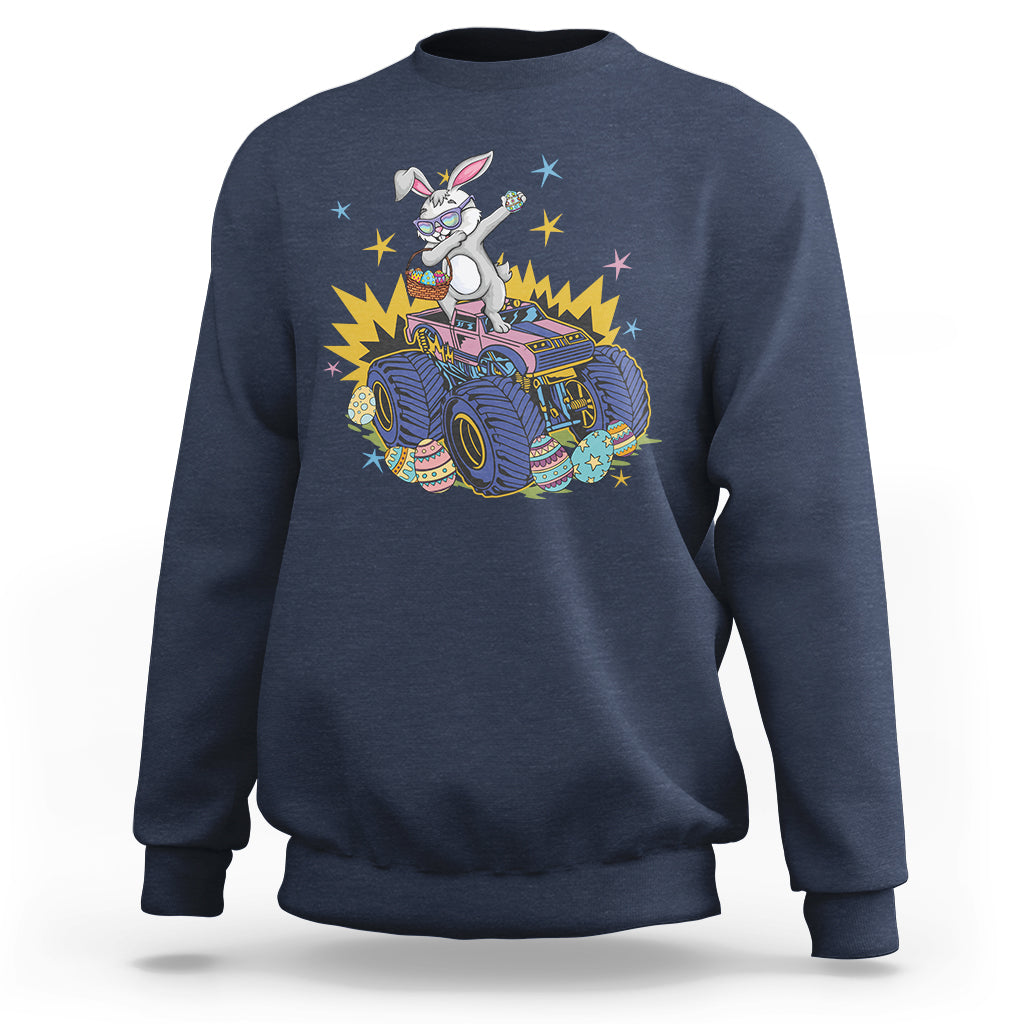 Dabbing Bunny Happy Easter Monster Truck Lovers Sweatshirt - Wonder Print Shop